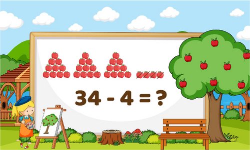 Phép trừ số có hai chữ số cho số có một chữ số